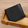 Genuine cow leather short style mens designer wallets male fashion casual weaving zero card purses no60