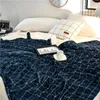 Cobertores estilo masculino Blue marinho camadas duplas sherpa manta de cobertor Plush quente dormindo para o outono de inverno Blankankets