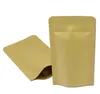 9 14 cm Doypack Kraft Papier Mylar Sac De Rangement Stand Up Feuille D'aluminium Thé Biscuit Paquet Pouch288r