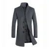 Misto lana da uomo Uomo Inverno Caldo Tinta unita Trench di lana Outwear Cappotto Giacca lunga Abbigliamento Camicette 2021 T220810