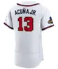 WS Gold Program Ronald Acuna Jr. Jersey Matt Olson Max Fried Dansby Swanson Jorge Soler Austin Riley Adam Duvall Ozzie Albies Chipper Jones Hank Aaron Baseball Jerseys