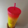 2022 Starbucks Double Laser Violet profond Durian Laser Paille Tasse Gobelets Sirène En Plastique Eau Froide Tasses À Café Tasse Cadeau