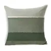 Morandi vert rayure géométrique housse de coussin 45x45cm lin décoratif taie d'oreiller canapé-lit plantes tropicales fleur taie d'oreiller 220816