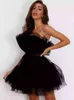 Frauen Weg Schulter Mesh Tutu Kleid 2022 Weibliche Mode Bodycon Spitze Kurze Kleider Damen Sweety Elegante Party Abend Outfits T220818