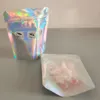 Sacs d'emballage transparents en plastique refermables pour enfants, pochette transparente holographique, sac en mylar anti-odeur pour sac d'emballage de fleurs sèches