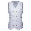 Men's Vests White Paisley Double Breasted Dress Suit Vest Men 2022 Brand Slim men's wear Grom Prom Waistcoat Gilet Costume XXL