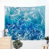 Soleil mer tapisserie océan plage tenture murale eau paysage décoration bleu nuage mousse couverture Polyester fait à la main J220804