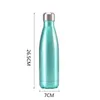 Custom 500ml Thermos Bottle For Water Bottles Bright Cola Stainless steel vacuum flask Cup sports Drinking bottle 220706
