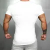 Marka Katı Giyim Spor Salonları T-shirt Erkek Spor Sıkı Pamuk Slim Fit T Gömlek Erkekler Vücut Geliştirme Yaz Üst Boş Tshirt 220326