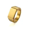 Clusterringen eenvoudige mannen gewone ring sieraden hoog gepolijst goud zilver zwart 316L roestvrijstalen vinger retro titanium wrap ringcluster rita