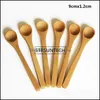 Spoons talheres 8 tamanho pequeno bambu natural eeofriendly mini mel de cozinha de cozinha colher de chá de crianças sorvete3773238