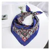 Модные шарф для волос банданы для женщин Пейсли Принт шелк Silk Satin Head Scarfs квадратный шаль Шал