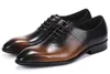 Moda Esculpida Handmade Brogue Tênis Oxfords Alta Qualidade Genuine Leather Men Sapatos Classics Business Shoes