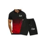 Polo da uomo estiva di marca di moda 5 pantaloni 2 pezzi di abbigliamento sportivo casual 220621