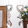 Objetos decorativos Figuritas Corazón hecho a mano Mariposa Suncatcher Fabricante Bola de cristal Prisma Colgante Adorno colgante de Navidad Hogar Jardín D