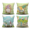 Kudde/dekorativ kudde Gnome Goblin Eggs Printing Linen Easter Case SOFA Hem Dekor Cushion/Dekorativ kudde/dekorativekudde/dekorativ