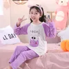 Flanelle Enfants Pyjamas Automne Hiver Fille Garçon Vêtements De Nuit Ensemble Bébé Vêtements Animal Dessin Animé Corail Polaire Enfants Pyjamas 220706