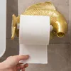 Koi Statue Fish Craft Holder Wall Hange Houng Bathroom家庭用トイレットペーパーラック無料パンチ装飾220617