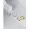 Hoop Huggie 100% 925 STERLING Gümüş Küpe Küçük Tasarım Minimalist Düzensiz Dışbükey ve İçbükey Geometrik Polygon Charminghoop