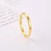 Wedding Rings Solid Gold Flat Band 2mm Women Ring Stainless Steel Thin Engagement Jewelry Rita22