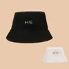 Berets Wholesale Men Women She And He Letter Embroidery Bucket Hat Hip Hop Fishing Cap Adult Panama Bob Summer Lovers Flat