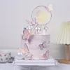 Autres fournitures de fête festive 10 pièces décoration de gâteau papillon rose violet joyeux anniversaire Topper peint à la main pour mariage bébé doucheOth