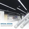 JESLED T8 Tubi LED Luce a forma di D 8FT 90W Luce diurna Bianco Trasparente Coperchio Negozio Garage Luci per ufficio 6 Confezioni