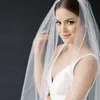 Headpieces V14 Wedding Veil Short Pencil Edge Simple Bridal Veils One Laye Elegant Rochii Long With Comb Soft SingleHeadpieces