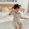 衣類セットキッズ女の子の夏の服の赤ちゃんの薄いクールなパジャマの幼児の子供のための伸びた通気性のあるセット臨床