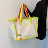 Personalized Fashion Contrast Canvas Bag Ladies Handbag Custom Embroidery Art Canvas Shopping Shoulder Bag Logo Gift
