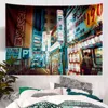 Japansk stil gata bild tryck tapestry kawaii rum dekor mattvägg hängande estetisk dekoration väggmålning trolldom J220804