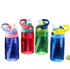 430ML Kid Water Sippy Bottle Creative BPA Free Plastic Baby Feeding Cup Avec Paille Anti-Fuite Drop-proof Bouteilles Boire Enfants Tasses C0414