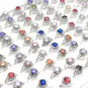 20 peças estilo vintage redondo anéis de cristal colorido inteiros punk bohemian anéis para mulheres jóias de moda278w