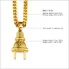 Newest 2016 Jewelry Metal 18K Goldon Plated Plug Pendants Chain Necklace Hipsters Hip Hop Jewelry Men Women Lovers Bijoux Co245O