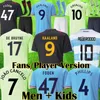 Camisetas de fútbol City soccer jersey BERNARDO GREALISH STERLING MAHREZ Manchester FODEN DE BRUYNE Kits de hombre Equipo para niños