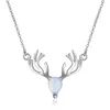Naszyjniki wiszące vintage kryształowe wisiorki Naszyjnik do ślubnej biżuterii ślubnej moda srebrna platowana chok wykwintne jelenie zwierząt bijou