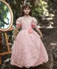 Flower Girl ball Sleeve vestidos Wedding Party Sequin Long Dress Girls' holiday birthday party communion de fiesta Y220510