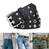 Cinture Donna Uomo Cintura punk Jeans con occhiello a 2 fori Cintura decorativa decorativa regolabile con fibbia ad ardiglione Cinture in vita gotica