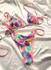 Zrtak bikinis stwoarki seksowne stroje kąpielowe żeńska bikwizy bandaż na plażowy nadruk do kąpieli krawat bar barwnik bikini 220621
