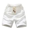 Summer Cotton Shorts Loose Mens Casual Short Joggers Black White Drawstring Waist Bermuda Shorts Men Plus Size 4XL 5XL 210322