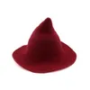 Шляпа ведьмы, диверсифицированная вдоль шерстяной шерстяной шерсти, вязаная рыбака шляпа женская мода, ведьма Уочно бассейн для Хэллоуина CJFNE