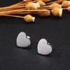 Top Quality Classic Style Women Love Heart Studs Luxury Titanium Steel Fashion Earrings Logo Printed Wedding Party Gifts