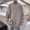 Thick Warm Sweater Men's Turtleneck Sweater Men Loose Casual Sweaters Depth Shirt Autumn Winter New Solid Color Sweaters L220801