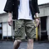 National Fashion Functional Work Clothes Shorts Male Students Thin Casual Capris Multi Pocket Loose Yu Wenle