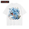 Anime Yu Gi Oh T-shirt Casual Harajuku Blue Eyes White Dragon Graphic T Shirts Men Summer Streetwear Tops Tees 100% Cotton 220514
