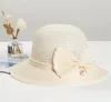 Mulheres Summer Sombro Sun respirável Chapéu dobrável arco dobrável Big Brim Straw Hat ao ar livre Travel Praia Protele solar Cap.