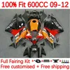 جسم OEM لـ Honda CBR600 CBR 600F5 600 RR CC F5 09-12 HODERWORK 146NO.2 CBR-600 CBR600RR 09 10 11 12 CBR 600RR 600CC 2009 2010 2011 2012 Injection Fairings REPSOL ORANGE