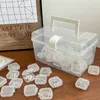 Transparent Plastic Small Medicine Box Storage Case With Cover Convenient Earring Ring Jewelry U Disk Phone Card Earplug Home Supply