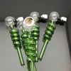 Pipe à fumer en verre narguilé à eau tuyau de pot de combustion droit en verre multi-spirale coloré