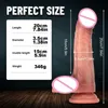 Sensazione realistica Dildo Stimolazione vaginale femminile Giocattoli sexy Per donne Lesbiche Pene artificiale in silicone morbido con ventosa